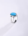 Statement Turquoise (Firoza) Ring in 925 Sterling Silver - Shakti
