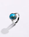 Natural Turquoise (Firoza) Ring in 925 Sterling Silver - Shakti