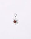 Sun Petal Shaped Garnet Pendant in 925 Silver