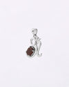 Eternal Om Garnet Pendant in 925 Silver