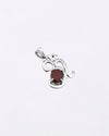 Eternal Om Garnet Pendant in 925 Silver