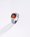 Heirloom Garnet (Gomed) Ring in 925 Sterling Silver - Urja Sq