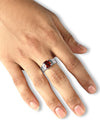 Heirloom Garnet (Gomed) Ring in 925 Sterling Silver - Urja Sq