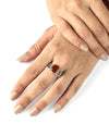 Designer Garnet (Gomed) Ring in 925 Sterling Silver - Urja