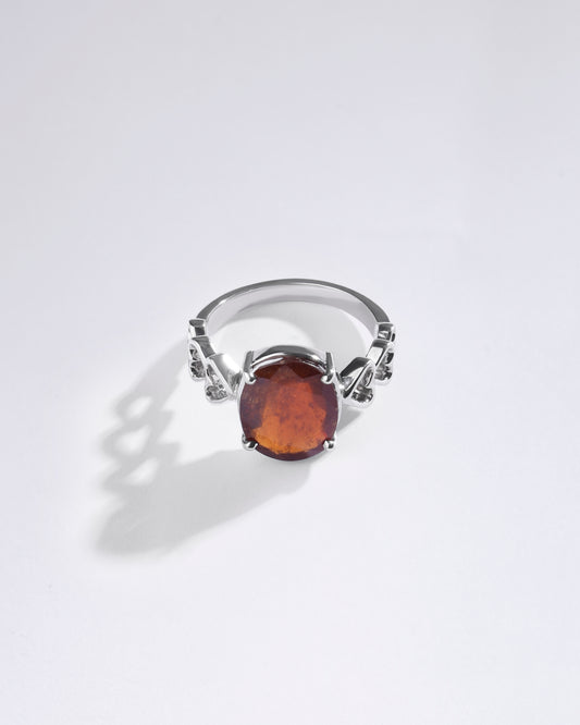 Forever Garnet (Gomed) Ring in 925 Sterling Silver - Urja
