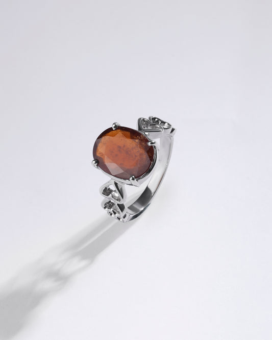 Forever Garnet (Gomed) Ring in 925 Sterling Silver - Urja