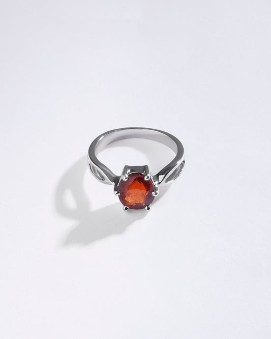 Grace Garnet (Gomed) Ring in 925 Sterling Silver - Astra
