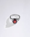 Deluxe Garnet (Gomed) Ring in 925 Sterling Silver - Urja