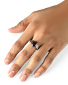 Deluxe Garnet (Gomed) Ring in 925 Sterling Silver - Urja