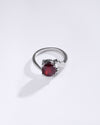 Cosmic Garnet (Gomed) Ring in 925 Sterling Silver - Urja