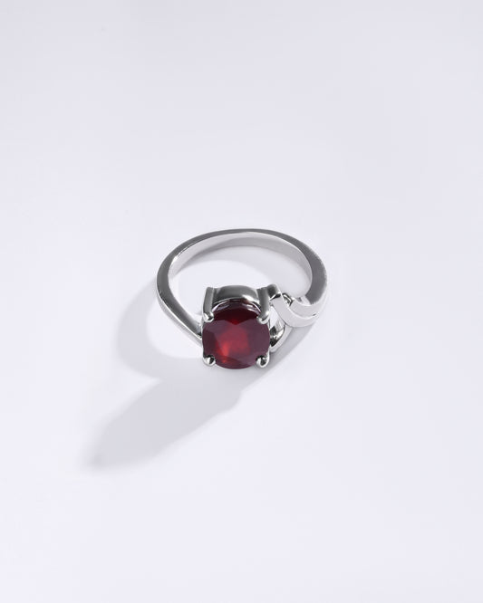 Cosmic Garnet (Gomed) Ring in 925 Sterling Silver - Urja