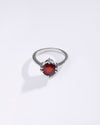 Minimalist Garnet (Gomed) Ring in 925 Sterling Silver - Astra