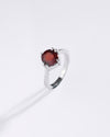 Minimalist Garnet (Gomed) Ring in 925 Sterling Silver - Astra