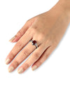 Minimalist Garnet (Gomed) Ring in 925 Sterling Silver - Astra