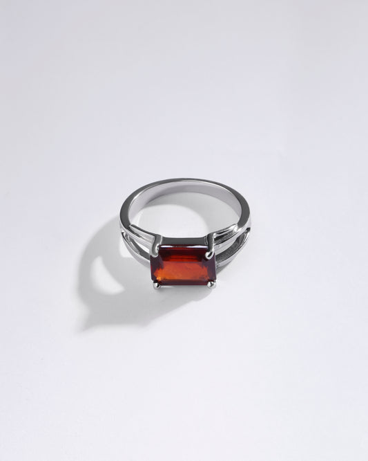 Antique Garnet (Gomed) Ring in 925 Sterling Silver - Urja Re