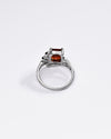 Floral Garnet (Gomed) Ring in 925 Sterling Silver - Urja Sq