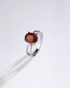 Sleek Garnet (Gomed) Ring in 925 Sterling Silver - Urja