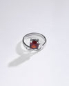 Infinity Garnet (Gomed) Ring in 925 Sterling Silver - Urja Sq