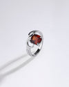 Infinity Garnet (Gomed) Ring in 925 Sterling Silver - Urja Sq