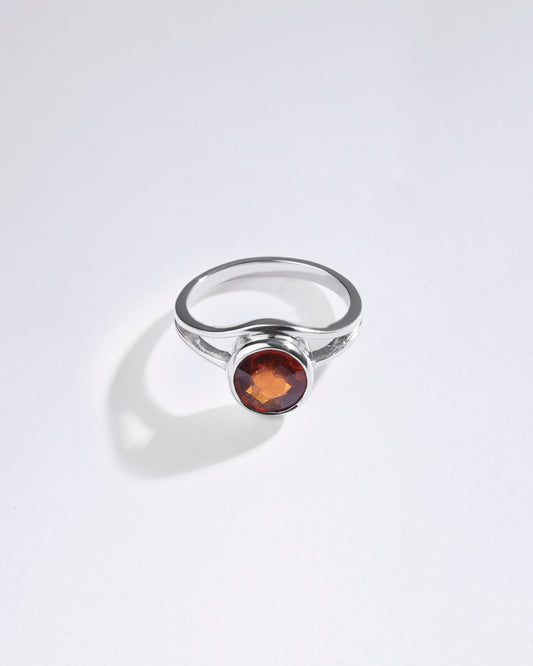 Harmony Garnet (Gomed) Ring in 925 Sterling Silver - Shakti