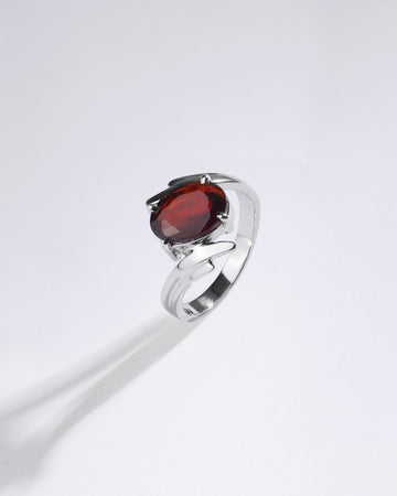 Dreamy Garnet (Gomed) Ring in 925 Sterling Silver - Urja