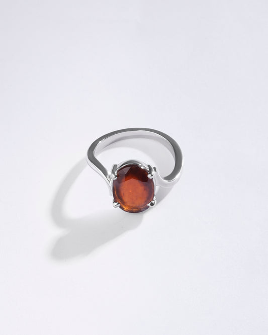 Bliss Garnet (Gomed) Ring in 925 Sterling Silver - Urja