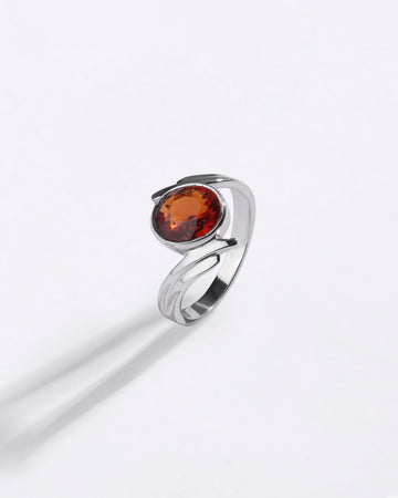 Dreamy Garnet (Gomed) Ring in 925 Sterling Silver - Shakti