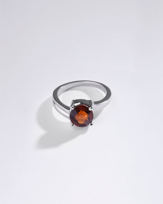 Promise Garnet (Gomed) Ring in 925 Sterling Silver - Urja
