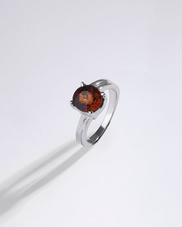 Promise Garnet (Gomed) Ring in 925 Sterling Silver - Urja