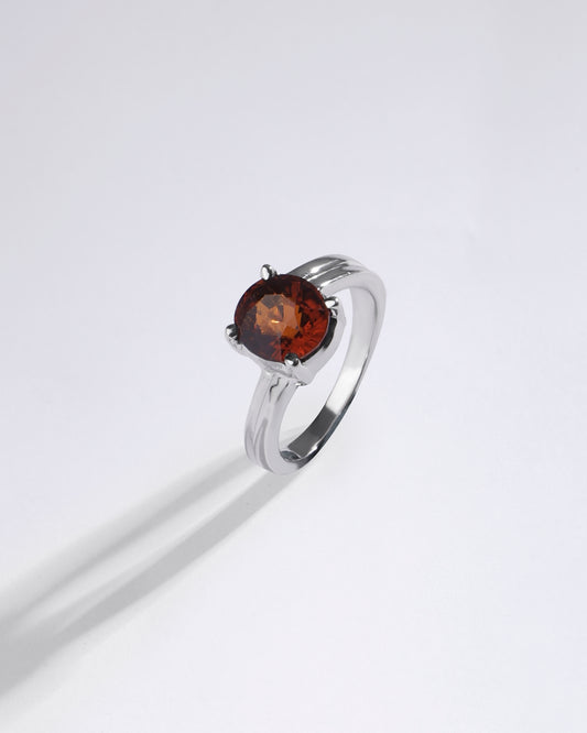 Promise Garnet (Gomed) Ring in 925 Sterling Silver - Urja