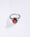 Vibrant Garnet (Gomed) Ring in 925 Sterling Silver - Urja