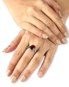 Vibrant Garnet (Gomed) Ring in 925 Sterling Silver - Urja