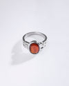 Swastik Garnet (Gomed) Ring in 925 Sterling Silver - Shakti