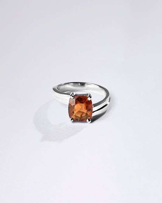 Promise Garnet (Gomed) Ring in 925 Sterling Silver - Urja Sq