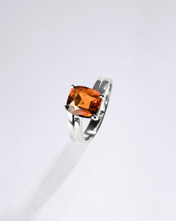Promise Garnet (Gomed) Ring in 925 Sterling Silver - Urja Sq