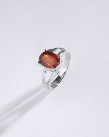 Superior Garnet (Gomed) Ring in 925 Sterling Silver - Urja