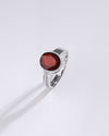 Natural Garnet (Gomed) Ring in 925 Sterling Silver - Shakti