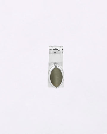 Halo Edge Cat's Eye Pendant in 925 Silver