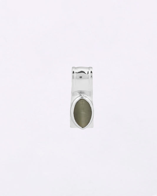 Halo Edge Cat's Eye Pendant in 925 Silver