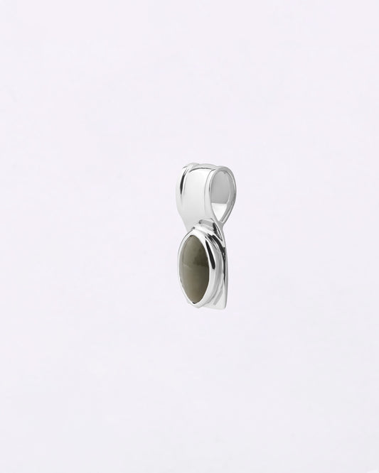 Halo Edge Cat's Eye Pendant in 925 Silver