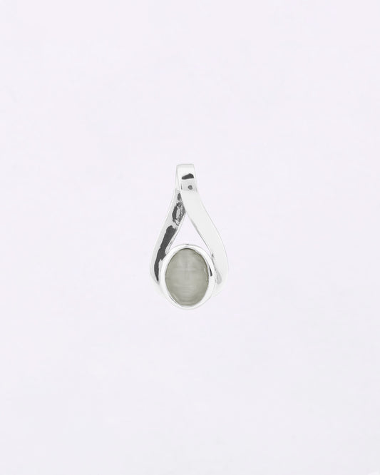 Gentle Curve Cat's Eye Pendant in 925 Silver