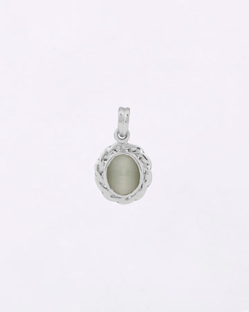 Spiral Curve Cat's Eye Pendant in 925 Silver