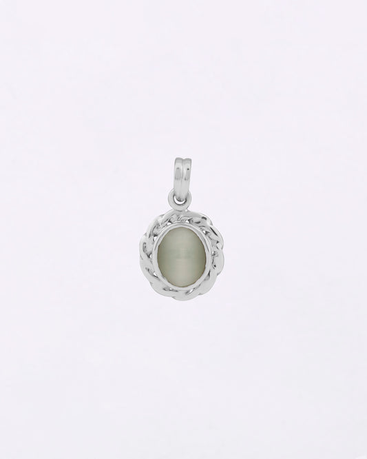Spiral Curve Cat's Eye Pendant in 925 Silver