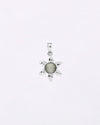 Sun Petal Shaped Cat's Eye Pendant in 925 Silver