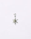 Sun Petal Shaped Cat's Eye Pendant in 925 Silver