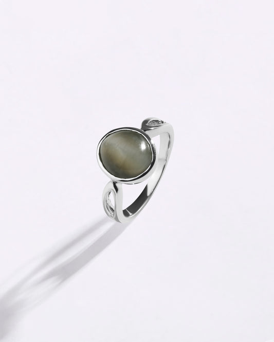 Grace Cat’S Eye (Lehsunia) Ring in 925 Sterling Silver - Shakti