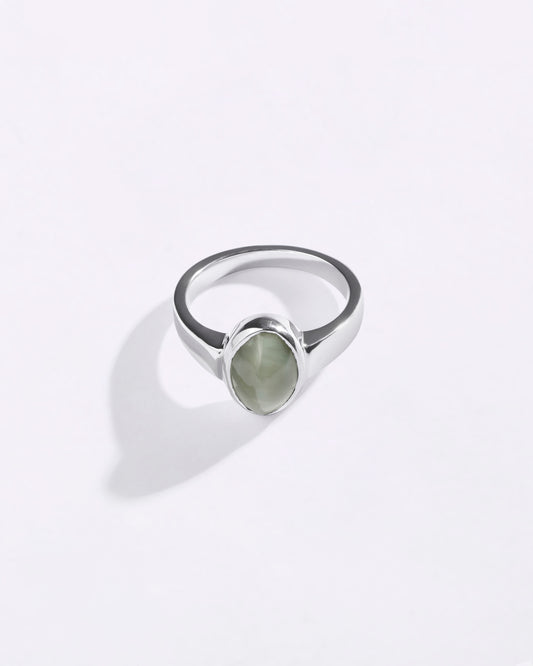 Natural Cat'S Eye (Lehsunia) Ring in 925 Sterling Silver - Shakti