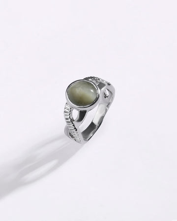 Celestial Cat’S Eye (Lehsunia) Ring in 925 Sterling Silver - Shakti