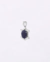 Hexa Edge Blue Sapphire Pendant in 925 Silver