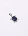 Hexa Edge Blue Sapphire Pendant in 925 Silver